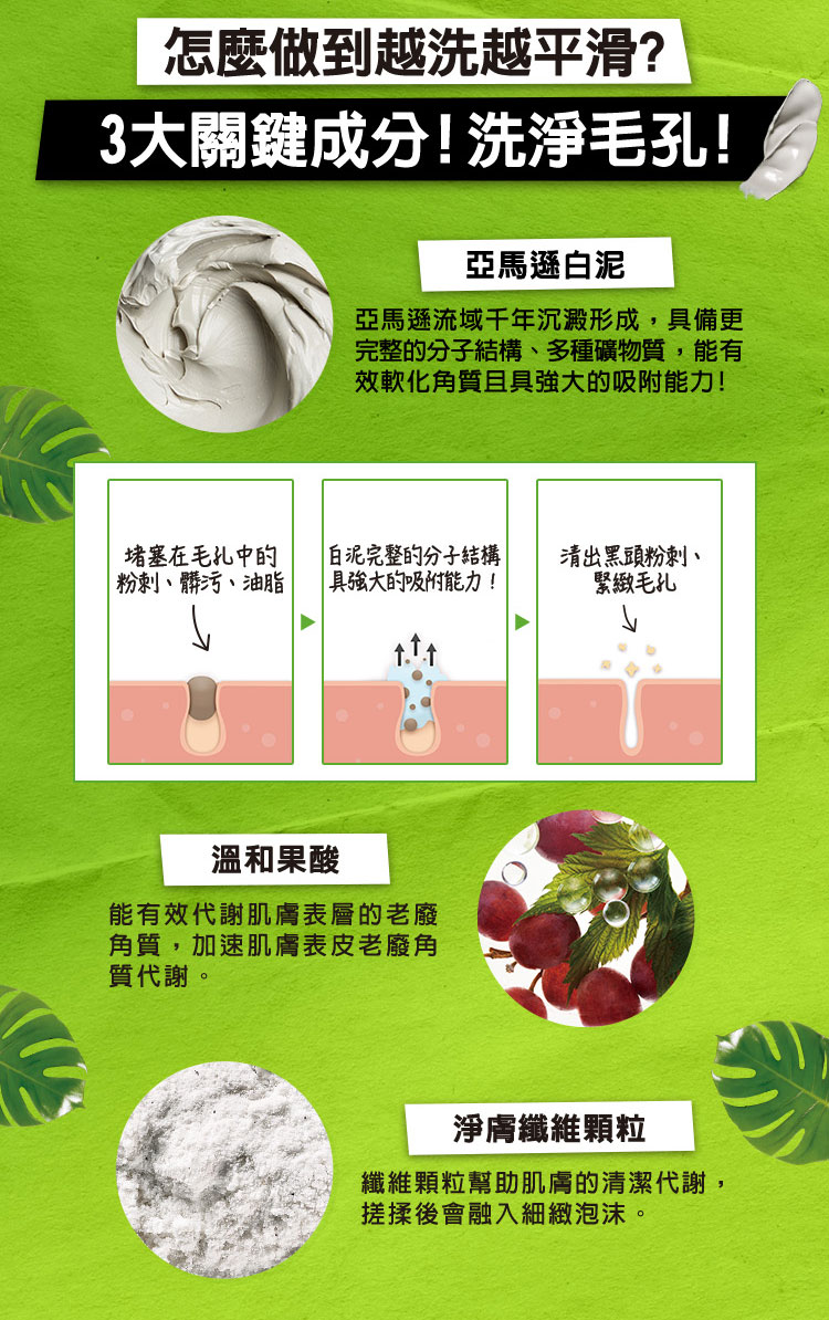 亞馬遜白泥粉乾淨潔顏粉