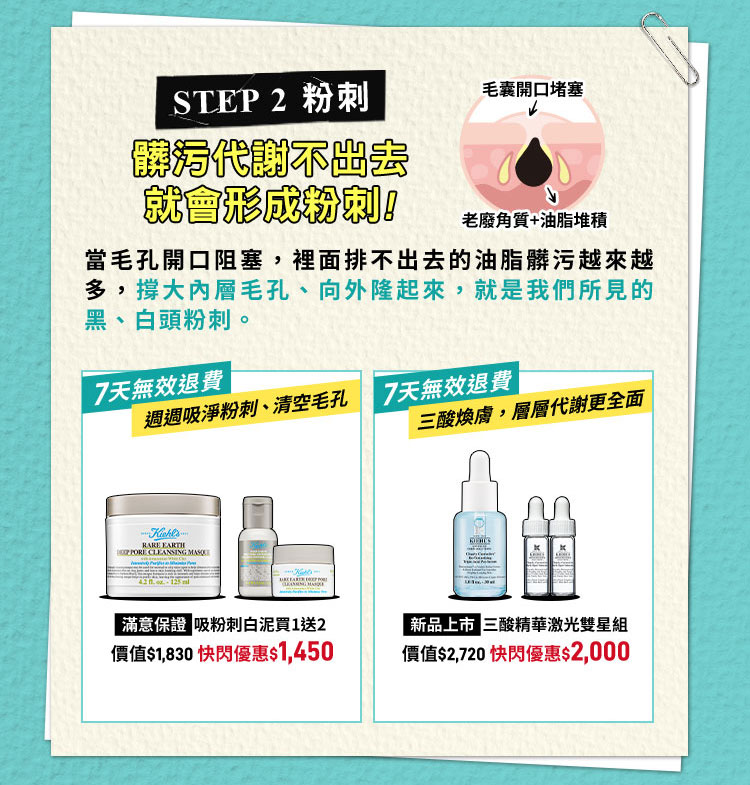 髒污代謝不出去，就會形成粉刺!​