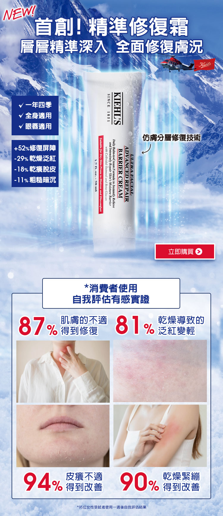 首創!精準修復霜層層精準深入 全面修復膚況